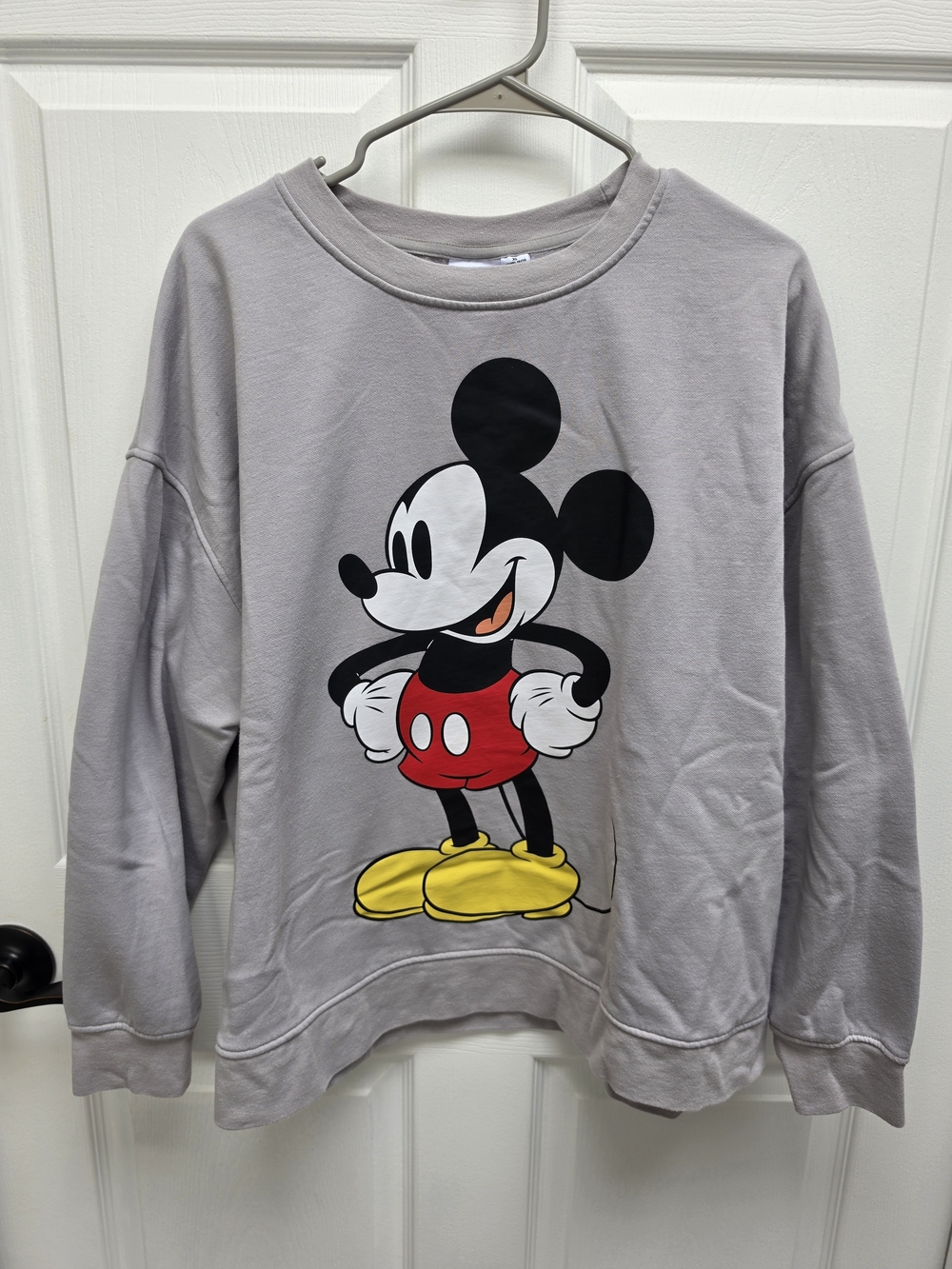 Disney Gray Crewneck Sweater with Classic Vintage Mickey Graphic